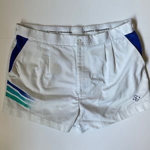 Vintage Jimmy Connor Mens Tennis Shorts White Size 38